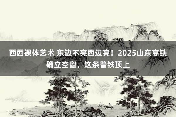 西西裸体艺术 东边不亮西边亮！2025山东高铁确立空窗，这条普铁顶上