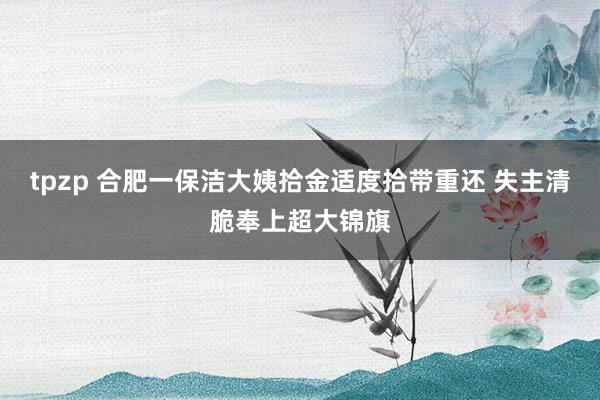 tpzp 合肥一保洁大姨拾金适度拾带重还 失主清脆奉上超大锦旗